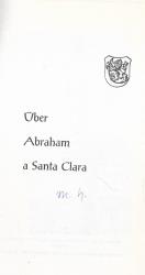 Martin Heidegger: Über Abraham a Santa C