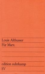 Louis Althusser: Für Marx. Louis Althusser: Für Marx.