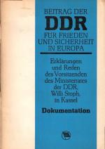 Willi Stoph: Beitrag der DDR für Frieden