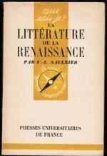 La Littérature Francaise de la Renaissance (1500-1610) (= que sais-je?)