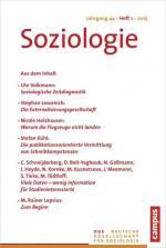 Soziologie 1.2015: Forum der Deutschen Gesellschaft für Soziologie Forum der Deutschen Gesellschaft für Soziologie