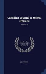 Canadian Journal of Mental Hygiene; Volume 3