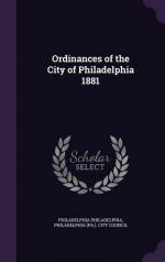 Ordinances of the City of Philadelphia 1881