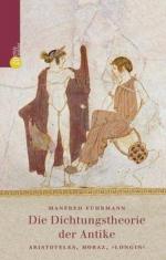 Manfred Fuhrmann: Die Dichtungstheorie d Manfred Fuhrmann: Die Dichtungstheorie d