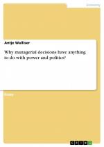 Why managerial decisions have anything to do with power and politics? | Antje Walliser | Taschenbuch | Booklet | 16 S. | Englisch | 2012 | GRIN Verlag | EAN 9783656246947