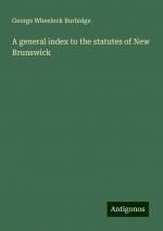 A general index to the statutes of New Brunswick | George Wheelock Burbidge | Taschenbuch | Paperback | Englisch | 2024 | Antigonos Verlag | EAN 9783386759830