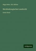 Mecklenburgisches Landrecht | Erster Band | Hugo Heinr. Alb. Böhlau | Taschenbuch | Paperback | 516 S. | Deutsch | 2024 | Antigonos Verlag | EAN 9783386417419
