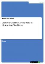 Great War Literature. World War I In US-American War Novels | Bernhard Wenzl | Taschenbuch | Booklet | Englisch | 2015 | GRIN Verlag | EAN 9783656936060