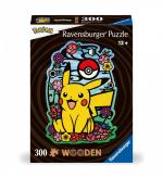 Ravensburger WOODEN Puzzle 12000761 - Pikachu - 300 Teile Kontur-Holzpuzzle mit stabilen, individuellen Puzzleteilen und 25 kleinen Holzfiguren = Whimsies, fuer Pokemon-Fans ab 12 Jahren