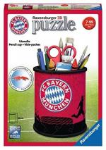 Ravensburger 3D Puzzle 11215 - Utensilo FC Bayern - Stiftehalter fuer FC Bayern Muenchen Fans ab 6 Jahren, Schreibtisch-Organizer fuer Erwachsene und Kinder