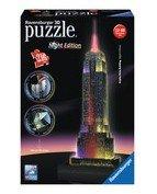 Ravensburger 3D Puzzle 12566 - Empire State Building Night Edition - eines der bekanntesten Wahrzeichen von New York - LED beleuchtetes Gebaeude - ab 10 Jahren