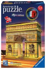 Ravensburger 3D Puzzle 12522 - Triumphbogen Night Edition - das weltbekannte Wahrzeichen aus Paris als LED beleuchtetes 3D Modell - leuchtet im Dunkeln - fuer grosse und kleine Puzzlefans ab 8 Jahren