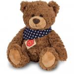 Teddy Hermann 91362 - Teddy braun mit Tuch, sitzend, 30 cm, Plueschtier