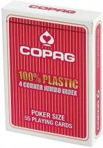 Copag 100% Plastik Poker Karten Jumbo Index - Rot