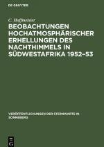 Beobachtungen hochatmosphaerischer Erhellungen des Nachthimmels in Suedwestafrika 1952-53