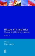 History of Linguistics Volume II