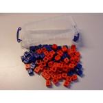 100 Steckwuerfel rot/blau in der Box