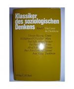 Klassiker des soziologischen Denkens Band I. Von Comte bis Durkheim