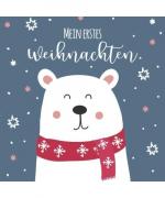 Mein erstes Weihnachten: Erinnerungsalbum / Eintragebuch / Gästebuch für das erste Weihnachtsfest mit Baby & als Familie. Eisbär im Schnee