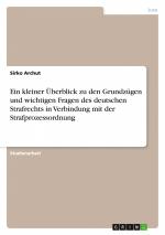 Ein kleiner Überblick zu den Grundzügen und wichtigen Fragen des deutschen Strafrechts in Verbindung mit der Strafprozessordnung