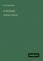 Le Revenant / politique, littéraire