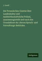 J Greiff: Die Preussischen Gesetze über 