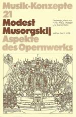 Musik-Konzepte.  Modest Musorgskij. Aspekte des Opernwerks. Musik-Konzepte ; H. 21.