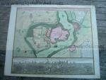 Mantua, anno 1760, Plan+Panorama, Lotter, old colours