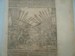 Burgunderkriege, Schlachtendarstellung, Holzschnitt, anno 1590, Münster Sebastian, Cosmographia  -Darstellung einer Schlacht aus den Burgunderkriegen, Holzschnitt-Grösse: 12 x 14 cm..