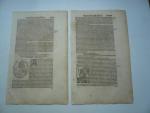 Karl der Grosse, Beschreibung, anno 1590, S. Muenster, Cosmographia        ---insgesamt 4 Seiten, gut erhalten, Blatt je 35 x 22 cm.----