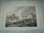 Leipzig-Flucht Napoleons am 19.Oktober 1813, Bowyer anno 1816     Pursuit of the French through Leipsic on the 19th October 1813 Befreiungskriege 1813–15 / Völkerschlacht bei Leipzig 16.–19. Okt. 1813. Napoleons Flucht aus Leipzig am 19. Oktober 1813 nach der Niederlage in der Völkerschlacht bei Leipzig. Altkol. Aquatinta,  Blattmaß: 33 x 47 cm.. “Pursuit of the French through Leipsic on the 19th October 1813”.  London, R. Bowyer, 1816.