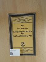 Carl Brinkmann: Nationalökonomie als Soz