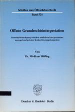 Wolfram Höfling: Offene Grundrechtsinter