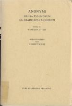 Helmut Boese: Anonymi Glosa psalmorum ex