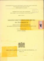 Handschriftenbeschreibung in Österreich Referate, Beratungen und Ergebnisse der Arbeitstagungen in Kremsmünster (1973) und Zwettl (1974)