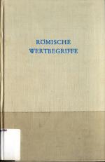 Römische Wertbegriffe Band XXXIV