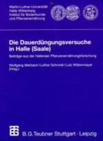 Die Dauerdüngungsversuche in Halle (Saale): Beiträge aus der Hallenser Pflanzenernährungsforschug