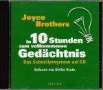 Hörbuch CD - Joyce Brothers - In 10 Stunden zum vollkommenen Gedächtnis: Das Schnellprogramm auf CD