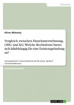 Vergleich zwischen Einzelunternehmung, OHG und KG: Welche Rechtsform bietet sich fallabhängig für eine Existenzgründung an? / Anonymisierter Unterrichtsentwurf für einen "großen" Unterrichtsbesuch