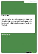 Die satirische Darstellung der bürgerlichen Gesellschaft im späten 19. Jahrhundert. Die besitzende Schicht in Fontanes ¿Frau Jenny Treibel¿ / Peter Golde / Taschenbuch / Paperback / 32 S. / Deutsch