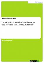 Großstadtlyrik und chock-Erfahrung: «A une passante» von Charles Baudelaire / Kathrin Haberkorn / Taschenbuch / Paperback / 28 S. / Französisch / 2009 / GRIN Verlag / EAN 9783640356041