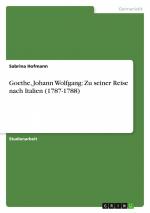 Goethe, Johann Wolfgang: Zu seiner Reise nach Italien (1787-1788) / Sabrina Hofmann / Taschenbuch / 24 S. / Deutsch / 2009 / GRIN Verlag / EAN 9783640396511