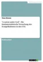 "A nation under God" - Die fundamentalistische Versuchung des Evangelikalismus in den USA / Timo Klemm / Taschenbuch / Paperback / 36 S. / Deutsch / 2007 / GRIN Verlag / EAN 9783638807579