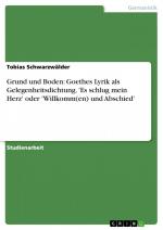 Grund und Boden: Goethes Lyrik als Gelegenheitsdichtung. 'Es schlug mein Herz' oder 'Willkomm(en) und Abschied' / Tobias Schwarzwälder / Taschenbuch / Paperback / 36 S. / Deutsch / 2007 / GRIN Verlag