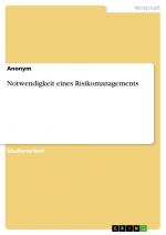 Notwendigkeit eines Risikomanagements / Anonymous / Taschenbuch / Paperback / 36 S. / Deutsch / 2019 / GRIN Verlag / EAN 9783346048738