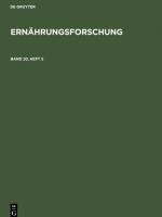 Ernährungsforschung. Band 20, Heft 5