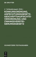 J. Schiedermair: Konkursordnung, Anfecht
