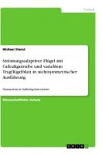 Strömungsadaptiver Flügel mit Gelenkgetriebe und variablem Tragflügelblatt in nichtsymmetrischer Ausführung