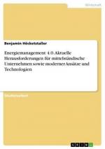 Energiemanagement 4.0. Aktuelle Herausforderungen für mittelständische Unternehmen sowie moderner Ansätze und Technologien