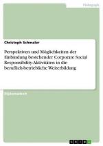 Perspektiven und Möglichkeiten der Einbindung bestehender Corporate Social Responsibility-Aktivitäten in die beruflich-betriebliche Weiterbildung